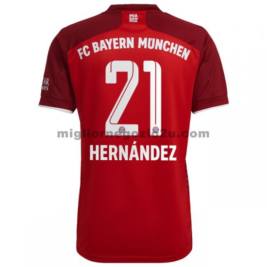 Maglia FC Bayern München Lucas Hernandez 21 Casa Divisa 2021-2022 Manica Corta