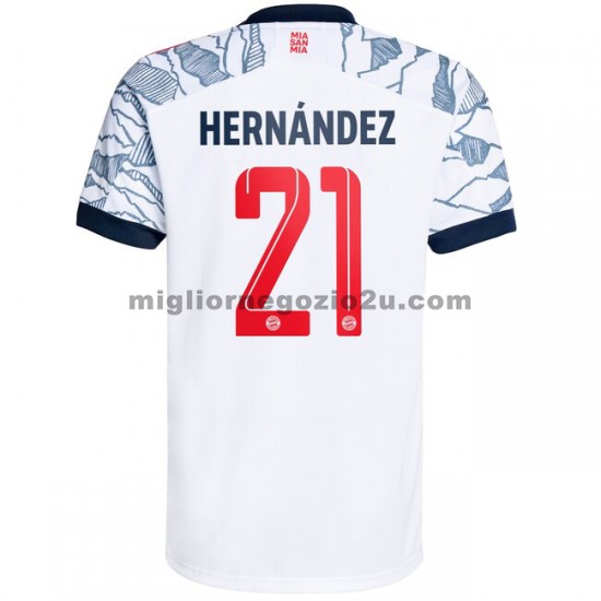 Maglia FC Bayern München Lucas Hernandez 21 Terza Divisa 2021-2022 Manica Corta