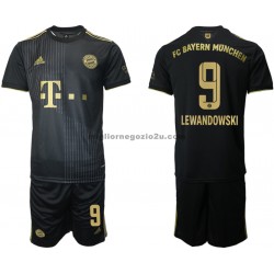 Maglia FC Bayern München Robert Lewandowski 9 Bambino Trasferta Divisa 2021-2022 Manica Corta