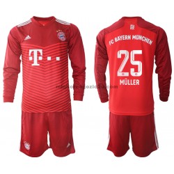Maglia FC Bayern München Thomas Muller 25 Bambino Casa Divisa 2021-2022 Manica Lunga