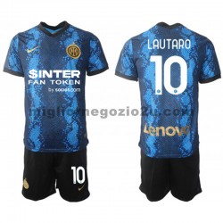 Maglia Inter Milan Lautaro Martinez 10 Bambino Casa Divisa 2021-2022 Manica Corta