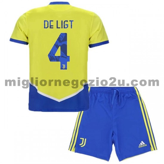 Maglia Juventus Matthijs de Ligt 4 Bambino Terza Divisa 2021-2022 Manica Corta