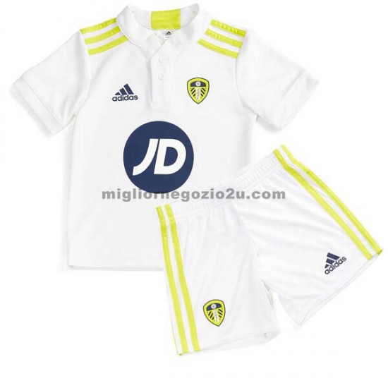 Maglia Leeds United Bambino Casa Divisa 2021-2022 Manica Corta