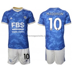 Maglia Leicester City James Maddison 10 Bambino Casa Divisa 2021-2022 Manica Corta
