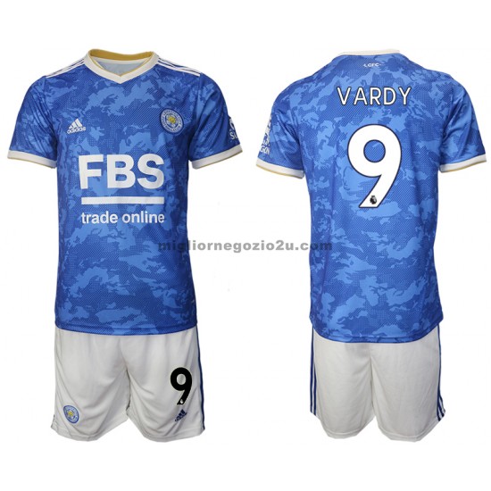 Maglia Leicester City Jamie Vardy 9 Bambino Casa Divisa 2021-2022 Manica Corta