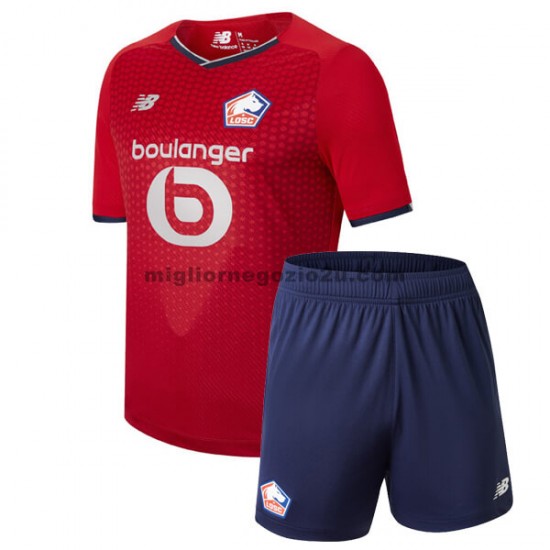 Maglia LOSC Lille Bambino Casa Divisa 2021-2022 Manica Corta