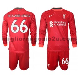 Maglia Liverpool Alexander-Arnold 66 Bambino Casa Divisa 2021-2022 Manica Lunga