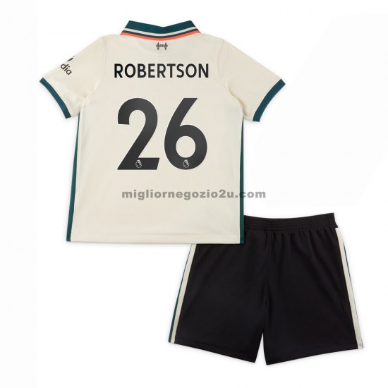 Maglia Liverpool Andrew Robertson 26 Bambino Trasferta Divisa 2021-2022 Manica Corta