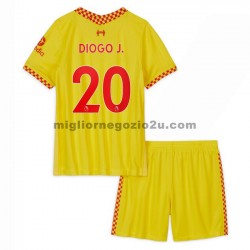 Maglia Liverpool Diogo Jota 20 Bambino Terza Divisa 2021-2022 Manica Corta