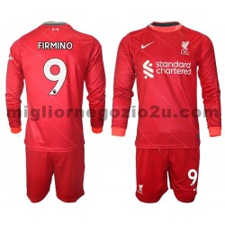 Maglia Liverpool FIRMINO 9 Bambino Casa Divisa 2021-2022 Manica Lunga