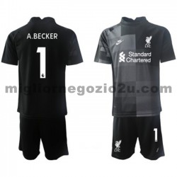 Maglia Liverpool Portiere Alisson Becker 1 Bambino Terza Divisa 2021-2022 Manica Corta