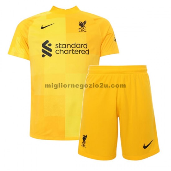Maglia Liverpool Portiere Bambino Trasferta Divisa 2021-2022 Manica Corta