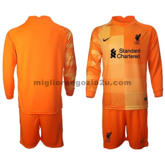Maglia Liverpool Portiere Bambino Quarta Divisa 2021-2022 Manica Lunga