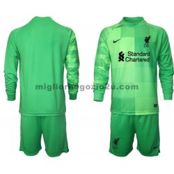 Maglia Liverpool Portiere Bambino Casa Divisa 2021-2022 Manica Lunga