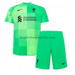 Maglia Liverpool Portiere Bambino Casa Divisa 2021-2022 Manica Corta