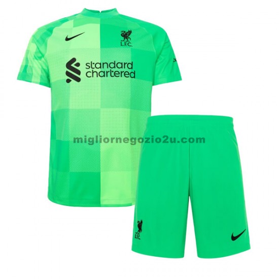 Maglia Liverpool Portiere Bambino Casa Divisa 2021-2022 Manica Corta