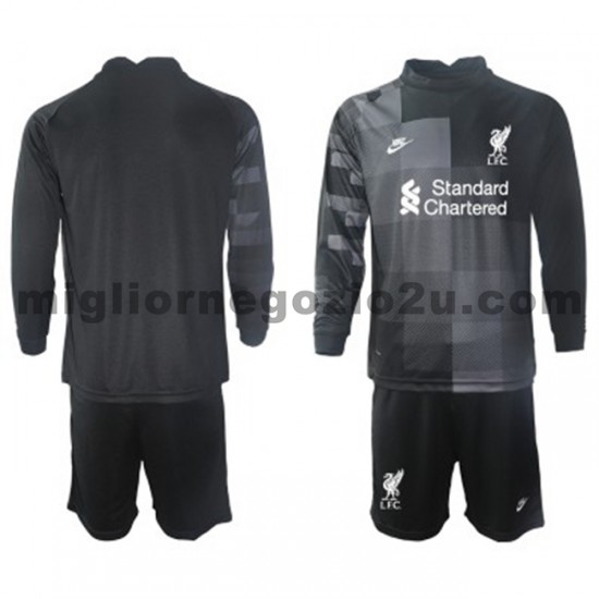 Maglia Liverpool Portiere Bambino Terza Divisa 2021-2022 Manica Lunga