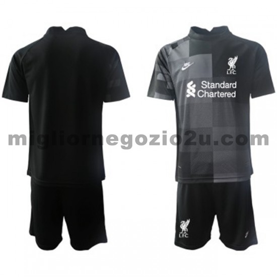 Maglia Liverpool Portiere Bambino Terza Divisa 2021-2022 Manica Corta