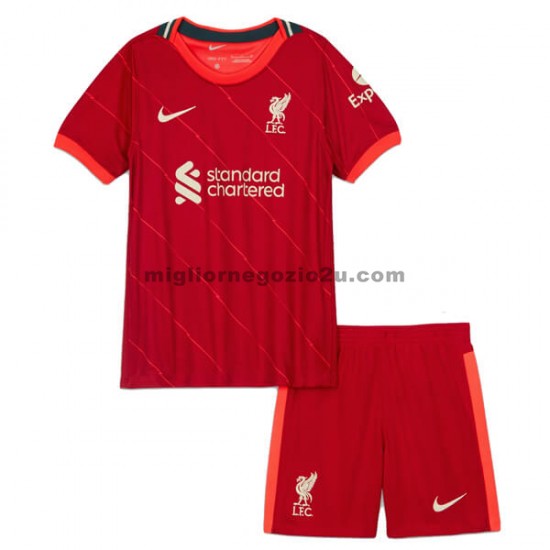 Maglia Liverpool Bambino Casa Divisa 2021-2022 Manica Corta