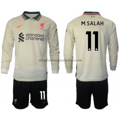 Maglia Liverpool M.Salah 11 Bambino Trasferta Divisa 2021-2022 Manica Lunga