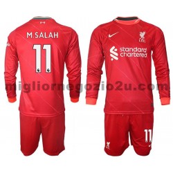 Maglia Liverpool M.Salah 11 Bambino Casa Divisa 2021-2022 Manica Lunga