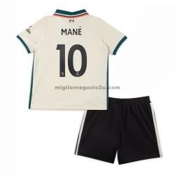 Maglia Liverpool Sadio Mane 10 Bambino Trasferta Divisa 2021-2022 Manica Corta