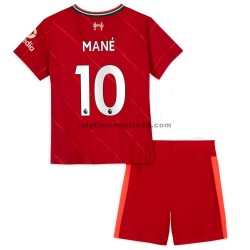 Maglia Liverpool Sadio Mane 10 Bambino Casa Divisa 2021-2022 Manica Corta