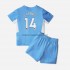 Maglia Manchester City Aymeric Laporte 14 Bambino Casa Divisa 2021-2022 Manica Corta