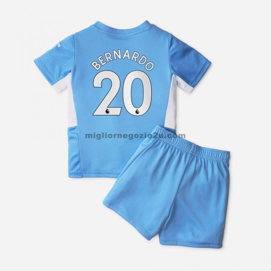 Maglia Manchester City Bernardo Silva 20 Bambino Casa Divisa 2021-2022 Manica Corta