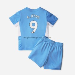 Maglia Manchester City Gabriel Jesus 9 Bambino Casa Divisa 2021-2022 Manica Corta
