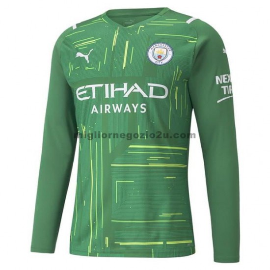 Maglia Manchester City Portiere Trasferta Divisa 2021-2022 Manica Lunga