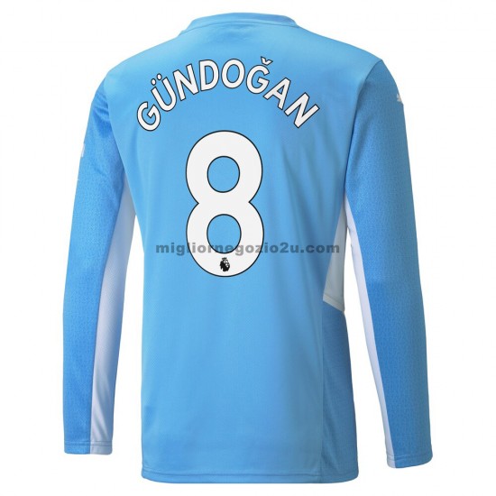 Maglia Manchester City Ilkay Gundogan 8 Casa Divisa 2021-2022 Manica Lunga