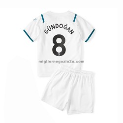 Maglia Manchester City Ilkay Gundogan 8 Bambino Trasferta Divisa 2021-2022 Manica Corta