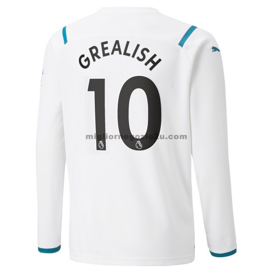 Maglia Manchester City Jack Grealish 10 Trasferta Divisa 2021-2022 Manica Lunga