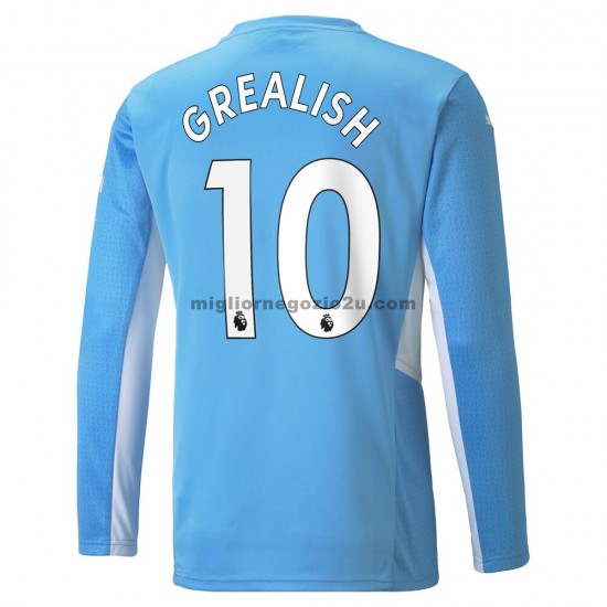 Maglia Manchester City Jack Grealish 10 Casa Divisa 2021-2022 Manica Lunga