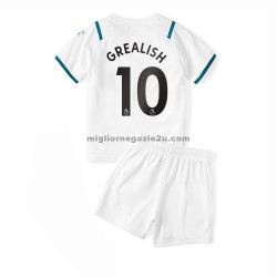 Maglia Manchester City Jack Grealish 10 Bambino Trasferta Divisa 2021-2022 Manica Corta