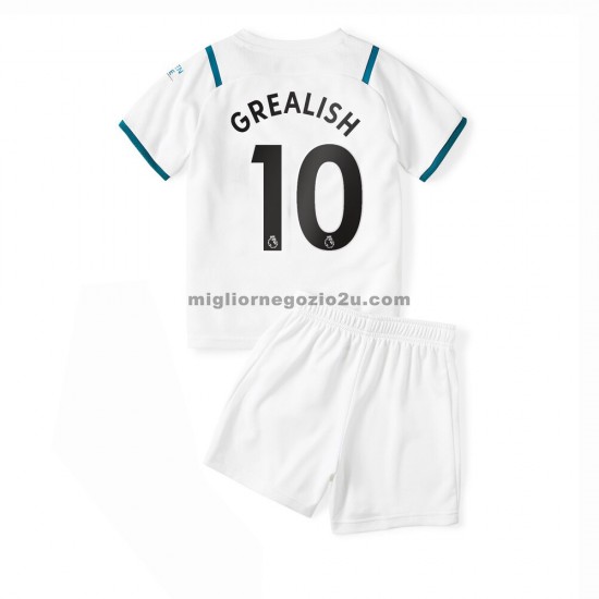 Maglia Manchester City Jack Grealish 10 Bambino Trasferta Divisa 2021-2022 Manica Corta