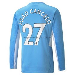 Maglia Manchester City Joao Cancelo 27 Casa Divisa 2021-2022 Manica Lunga