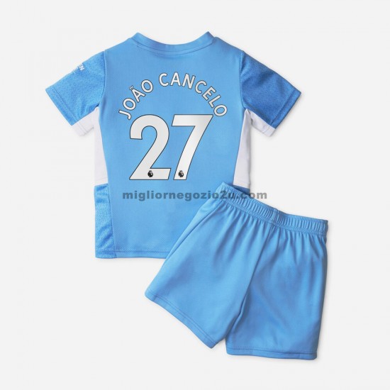 Maglia Manchester City Joao Cancelo 27 Bambino Casa Divisa 2021-2022 Manica Corta