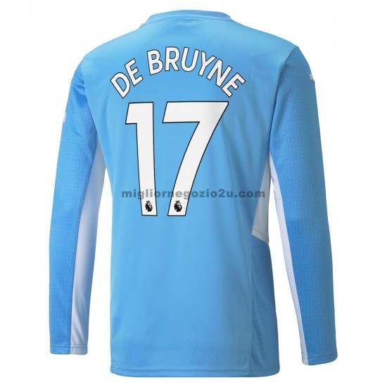 Maglia Manchester City Kevin De Bruyne 17 Casa Divisa 2021-2022 Manica Lunga