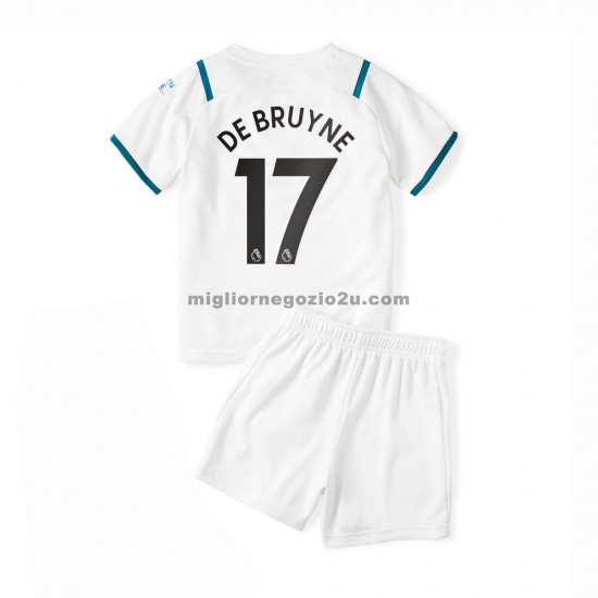 Maglia Manchester City Kevin De Bruyne 17 Bambino Trasferta Divisa 2021-2022 Manica Corta