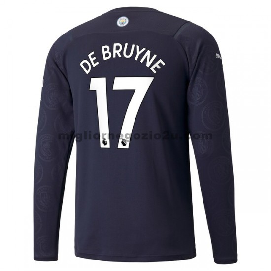 Maglia Manchester City Kevin De Bruyne 17 Terza Divisa 2021-2022 Manica Lunga