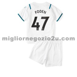 Maglia Manchester City Phil Foden 47 Bambino Trasferta Divisa 2021-2022 Manica Corta