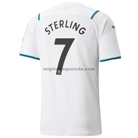 Maglia Manchester City Raheem Sterling 7 Trasferta Divisa 2021-2022 Manica Corta