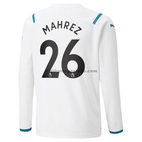 Maglia Manchester City Riyad Mahrez 26 Trasferta Divisa 2021-2022 Manica Lunga