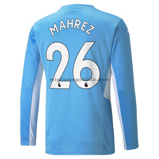 Maglia Manchester City Riyad Mahrez 26 Casa Divisa 2021-2022 Manica Lunga