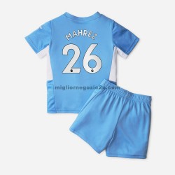 Maglia Manchester City Riyad Mahrez 26 Bambino Casa Divisa 2021-2022 Manica Corta