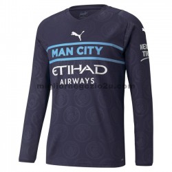 Maglia Manchester City Terza Divisa 2021-2022 Manica Lunga