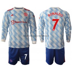 Maglia Manchester United Cristiano Ronaldo 7 Bambino Trasferta Divisa 2021-2022 Manica Lunga