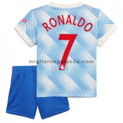 Maglia Manchester United Cristiano Ronaldo 7 Bambino Trasferta Divisa 2021-2022 Manica Corta